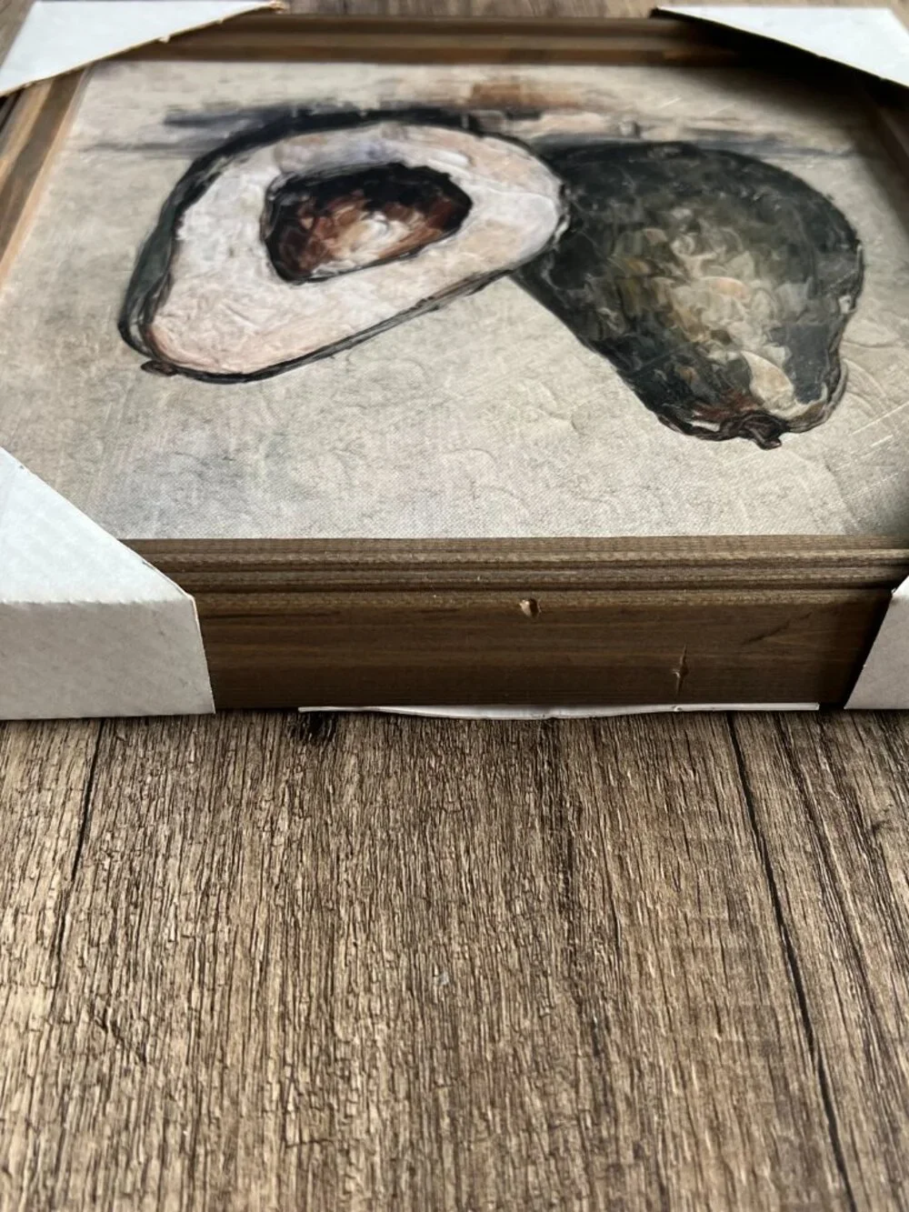Rustic Framed Avocado Kitchen Wall Art | Farmhouse Canvas Decor | 12.5